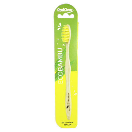 Escova dental bambu adulto amarela